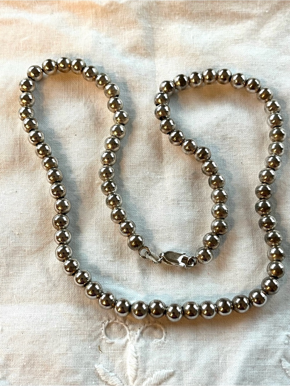 Sterling Silver Beaded Necklace